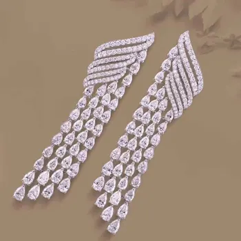 

GODKI Long Tassel Drops Charms 2019 Trendy Full AAA Cubic Zircon CZ Engagement Party African Dress Earring Fashion Jewelry Women