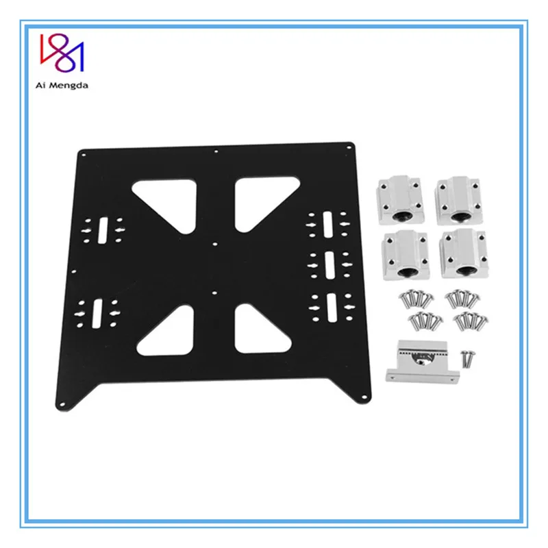 Алюминиевая Y каретка анодированная пластина с SC8UU подшипниками и держателем ремня Prusa i3 V2 опорная пластина горячей кровати для Prusa i3 RepRap