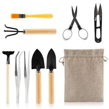 

10 Pcs/Set Miniature Gardening Hand Tools Set Succulent Transplanting Garden Planting Tool