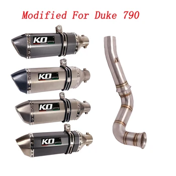 Slip On Motorcycle Exhaust Middle Link Pipe And 51mm Muffler Stainless Steel Exhaust System Modified For Duke 790
