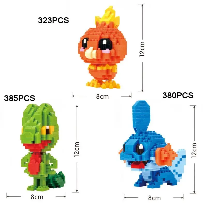 Классические Мультяшные изображения тыкать Руби и сапфир gosanke nanobricks Treecko Mudkip Torchic микро алмазный строительный блок игрушки