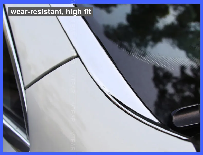 Vtear для VW Tiguan аксессуары переднее лобовое стекло Декоративная полоса Авто Переднее Окно ремонт внешняя отделка автомобиля Стайлинг