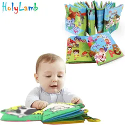 Livre en tissu d'apprentissage cognitif pour bébé, jouet éducatif, pour garçons et filles, motif animaux, pour nouveau nés, avec hochets, pour l'apprentissage précoce, 