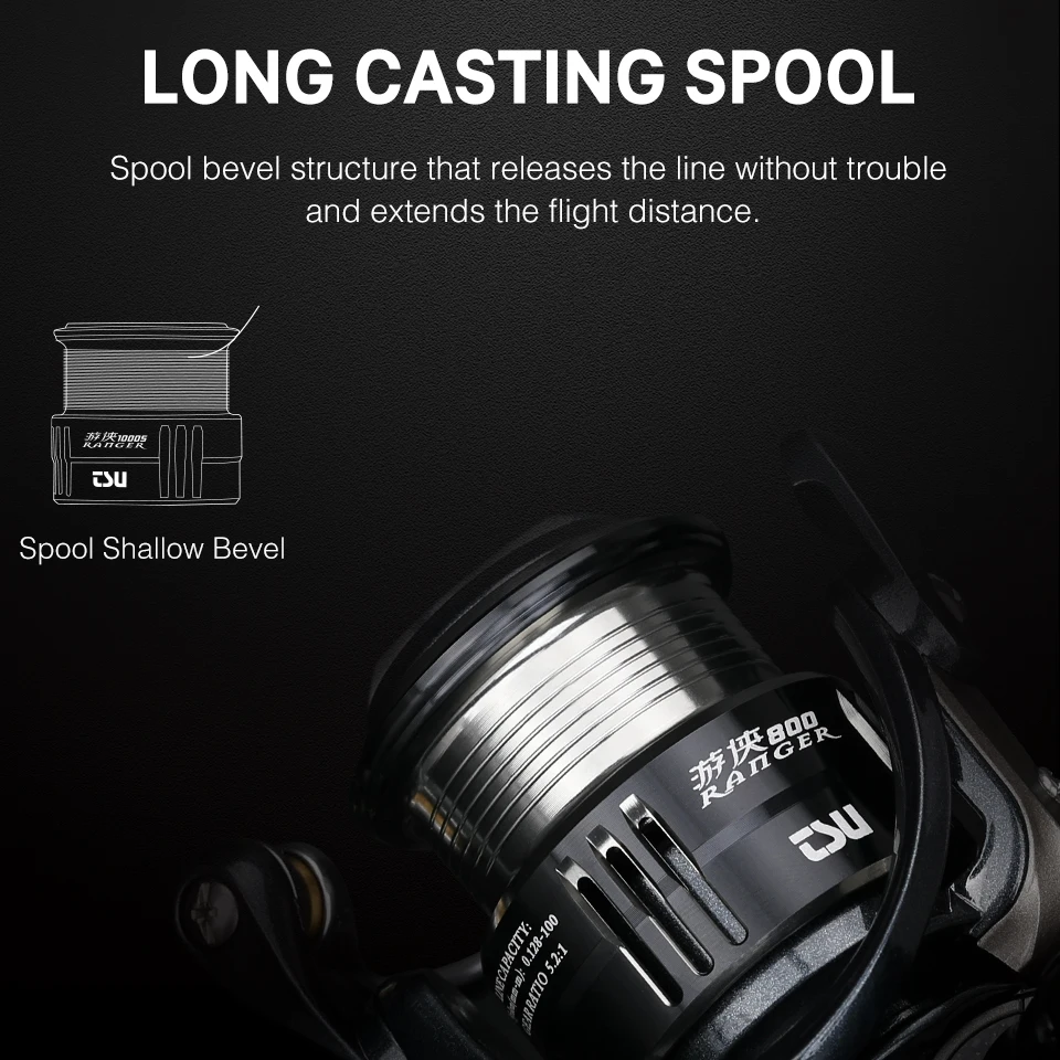 TSURINOYA 超軽量 155 グラム餌フィネスカーボンスピニング釣りリール