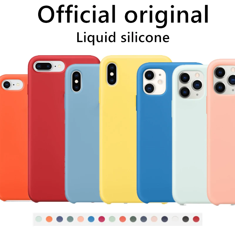 Original Official Liquid Case For iPhone 7 8 Plus 12 Mini X XR XS Max 6 6s Case For iPhone 11 Pro Max SE 2020 Full Cover