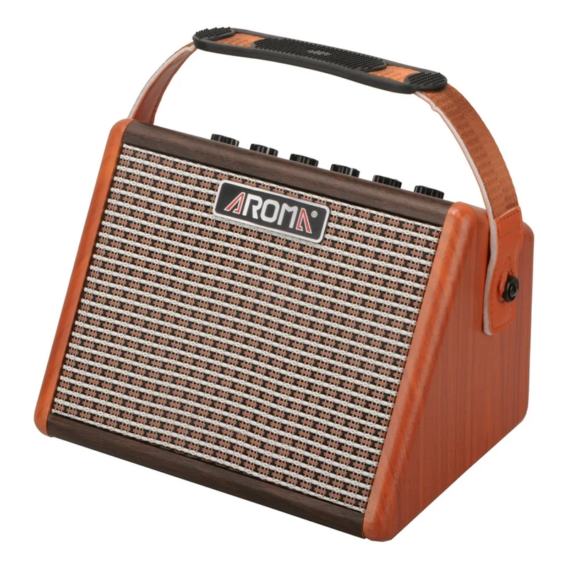 

AROMA AG-15A 15W Portable Acoustic Guitar Amplifier Amp BT Speaker Built-In Rechargeable Battery with microphone Interface