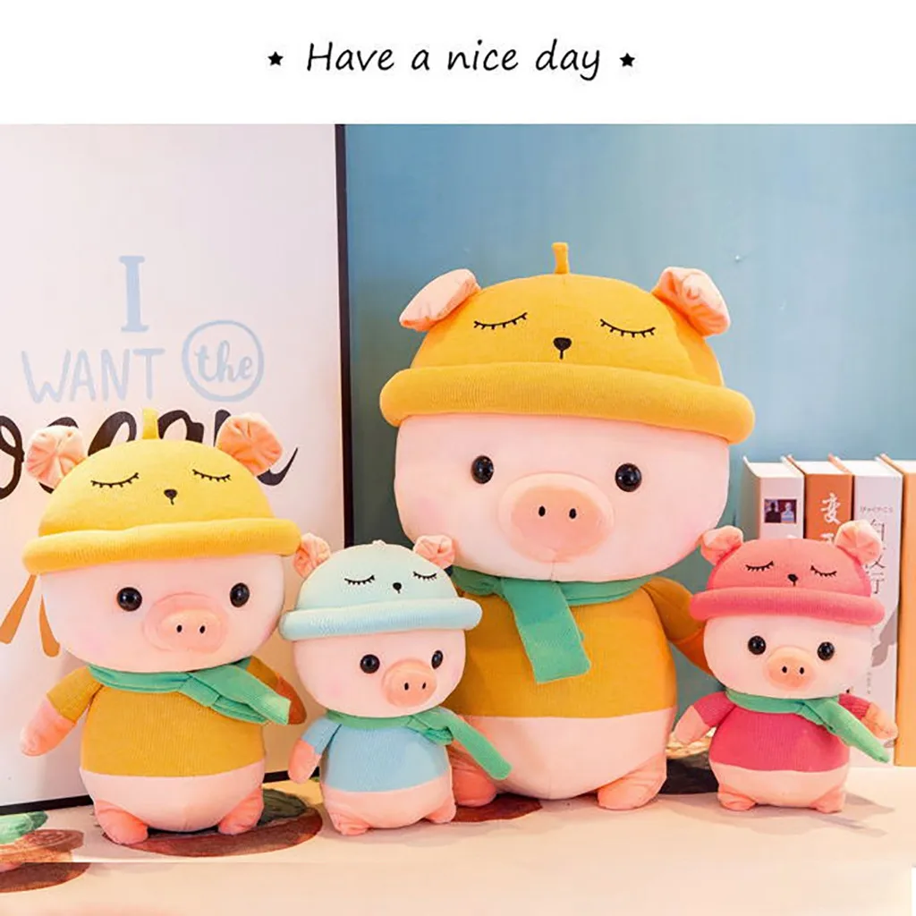 26/35cm Cute Mini Cartoon Pig Plush Toys Soft Animal Stuffed Dolls Kids Kawaii Piggy Pillow For Children Birthday Xmas Gift