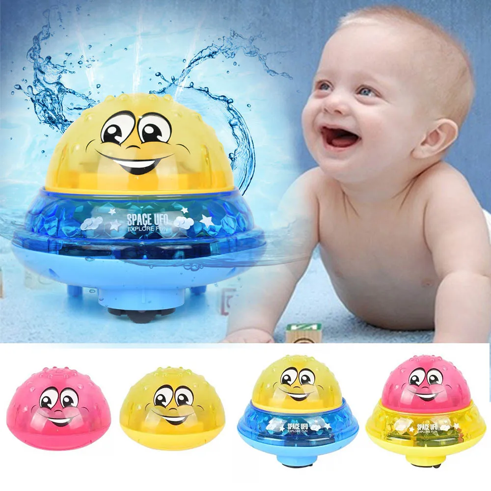 

Funny Baby Bath Toys Electric Induction Water Spray Toys for Children Light & Music Rotatable Kids Swiming Pool Play Water Toys