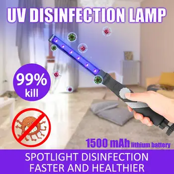 

Handheld Germicidal Light UVC Sterilizer Kill Dust Mite Eliminator UV Disinfection Lamp For Bedroom /Hospital USB 1500MAH batter