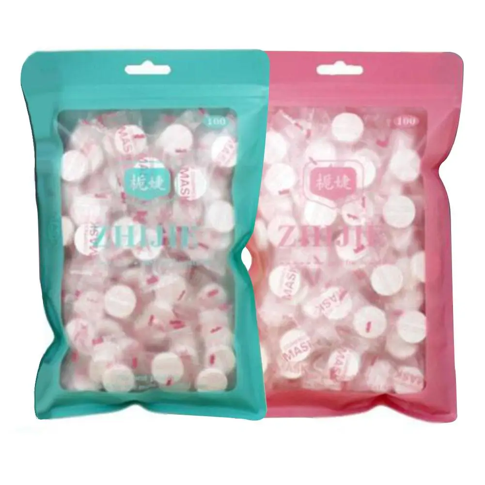 

Yiwa 100 Pcs/bag Compressed Cotton Face Mask Sheet Paper DIY Mask Disposable Mask Paper Skin Care Tool Random Color