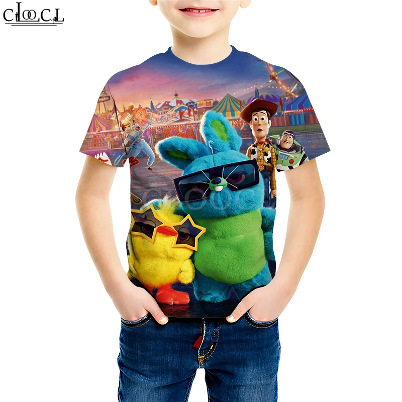 Футболки «История игрушек 4» «Ходячие игрушки» для мальчиков и девочек с 3D принтом, классические детские футболки с изображением шерифа Вуди форки, повседневные топы для детей - Цвет: Kids T shirt 20