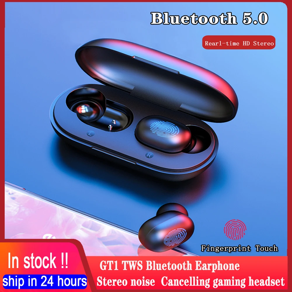Gaming Headset Earbuds Noise IPX5 Haylou Gt1 Tws Bluetooth Cancelling Stereo Real-Time
