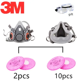 

3M 6200 2091 Dust Mask Spraying Weld Double Activated Air Filters Industrial Dust-proof Cool-flow Valves Protective Respirator