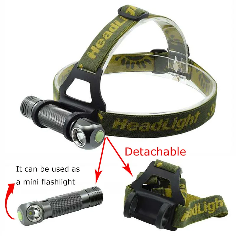 2in1 Mini Led Headlamp XPL V5 1000lm Head Light Waterproof 3-Mode Head Lamp Torch Small Pen Light for Camping Hunting Fishing