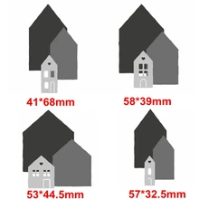 4 совпадающие дома металлические режущие штампы декоративные дома высечки для скрапбукинга самодельная открытка изготовление новых тисненые поделки