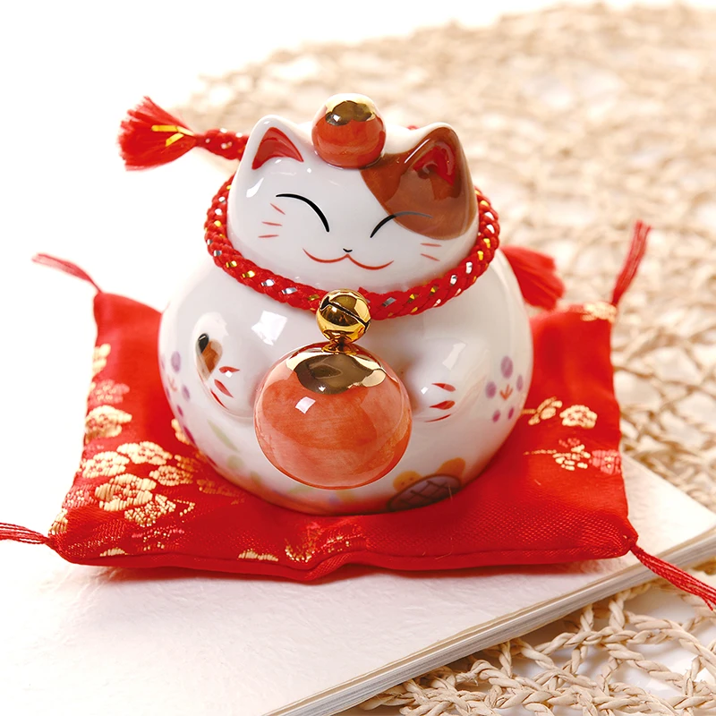 4 дюйма lucky cat керамический lucky cat домашний Фарфор Декоративные Украшения Бизнес-Подарки lucky cat Копилка Feng Shui украшения