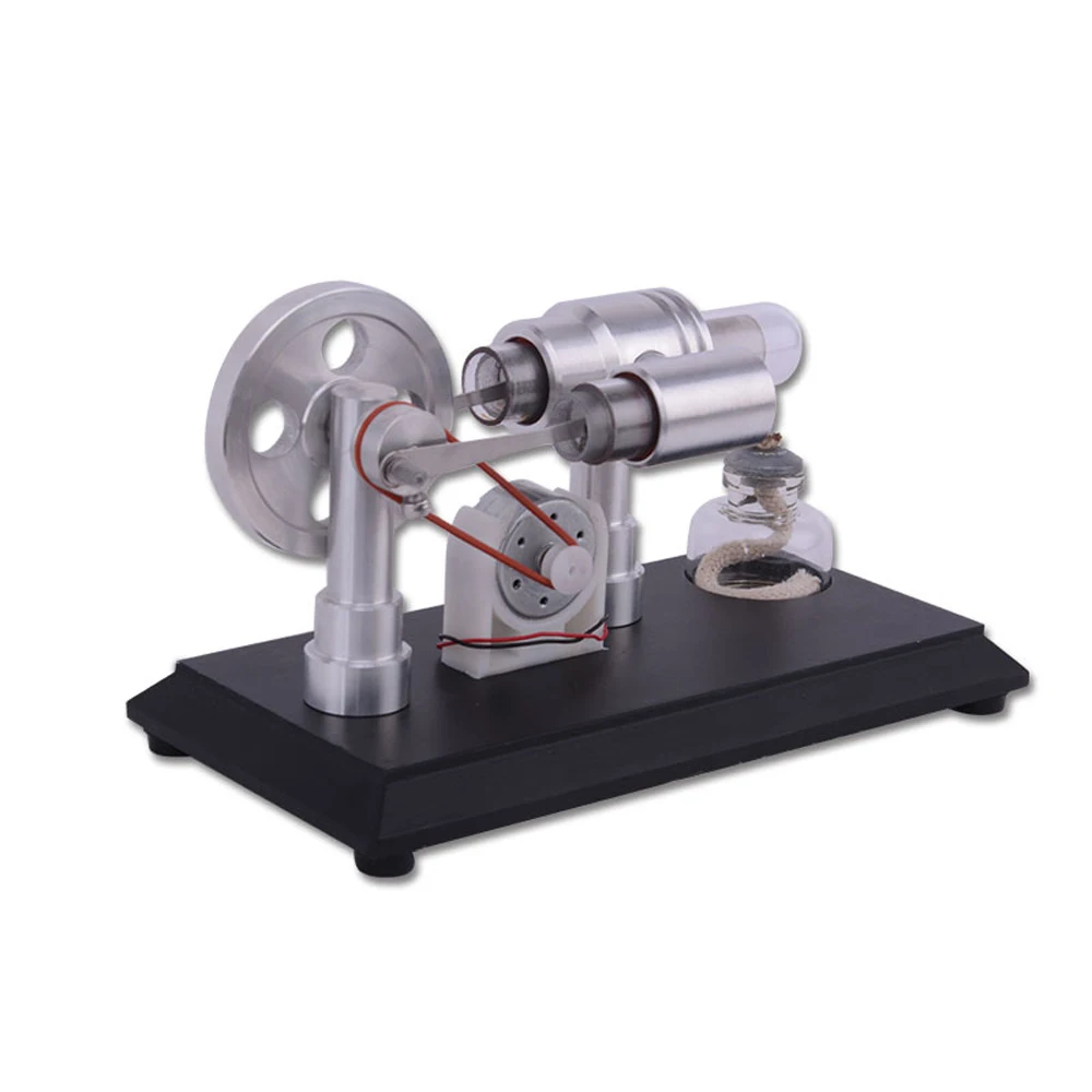 

Double-cylinder Micro DIY Engine External Combustion Engine School Demonstration Early Learning Education Gift Playthings