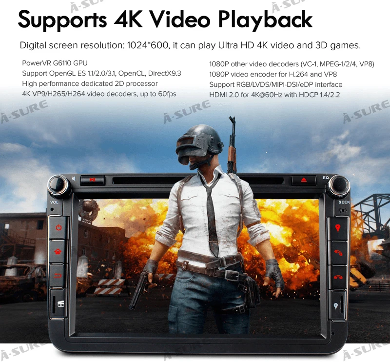 Discount A-Sure 2 Din 8 Core  Android 8.0 Radio GPS DVD Navigation For Volkswagen VW GOLF MK5 MK6 PASSAT B6 TOURAN Polo Tiguan SEAT SKODA 12