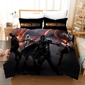 

Mandalorian 3D Bedding Set Duvet Covers Pillowcases Children Room Decor Comforter Bedding Sets Bed Linen 04