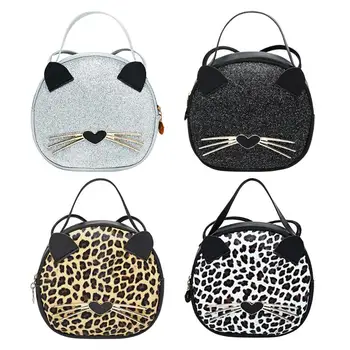 

Korean Mini Shoulder Bag Female Leather Creative Cute Cat Ears Portable Crossbody Bags Small Patchwork Leopard Handbags