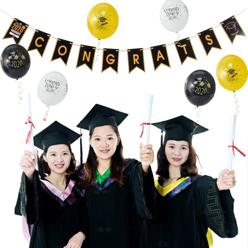 

Class of 2020 Graduation Party Decorations Hanging Banner Decorations 2020 Latex Balloons for Graduation Decor