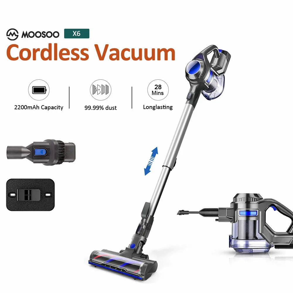 Local Warehouse 7 Day Delivery Moosoo Cordless Stick Vacuum Cleaner