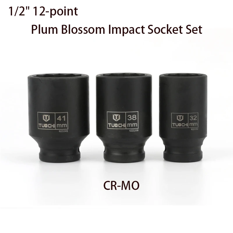 1 Pz 1/2 "Torx Deep Impact Socket 12-Point Plum Blossom Air Chiave Pneumatica A Bussola Testa 8-41Mm Auto Auto Truck Strumenti Di Riparazione