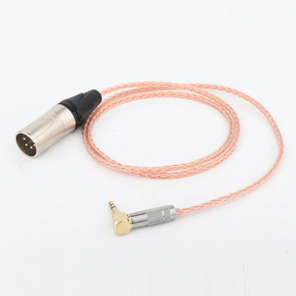1PCS HI End OCC Copper 4pin XLR male Headphone Upgrade Cable for Fostex T60RP T20RP T40RPmkII T50RP 8 Core 6N single crystal cop