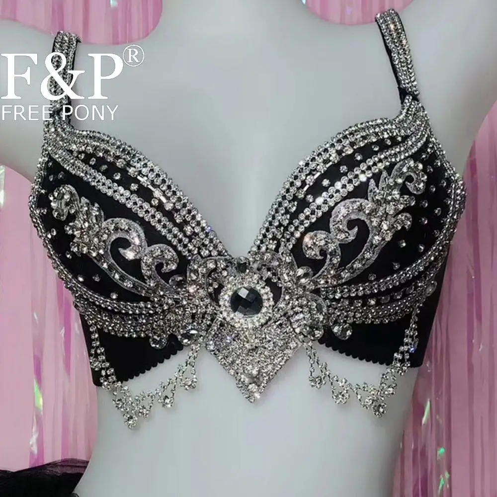 

Holographic Rhinstone Rave Bra Burning Man Festival Top Carnival Costume Gogo Pole Dance Wear Clothes