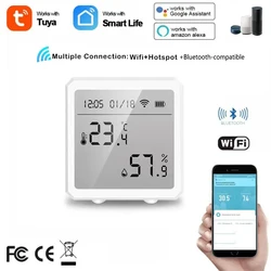 Tuya WIFI capteur de température humidité hygromètre d'intérieur détecteur de thermomètre Smart Life télécommande Support Alexa Google Home 
