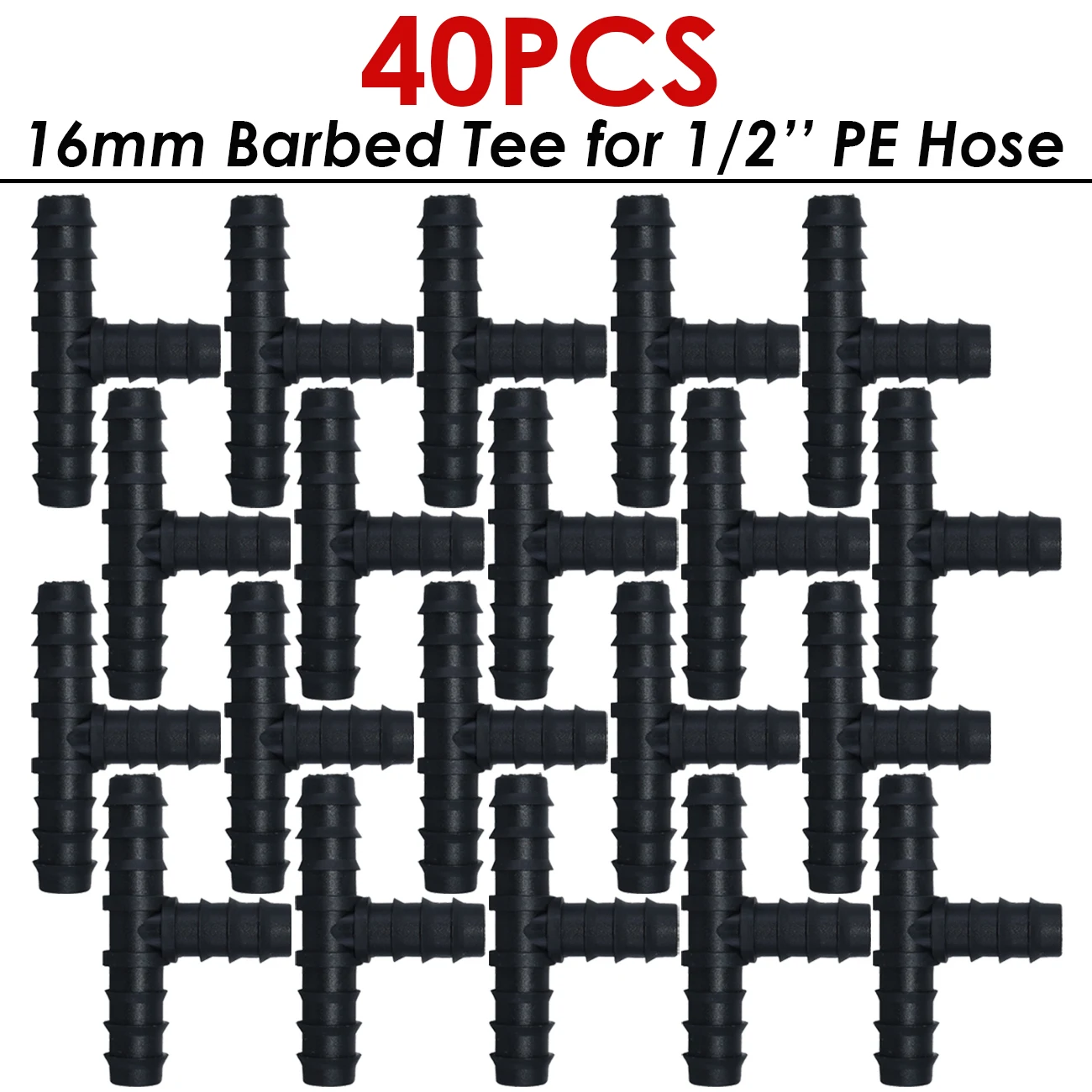 KESLA 40 stücke Tropf Bewässerung 1/2 "Barb T Stecker Adapter für ID = 12mm OD = 16mm PE Bewässerung Schläuche Schlauch Reparatur Ersetzen Garten – Detail 6