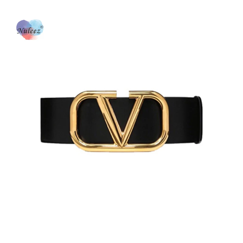 

Nuleez fashion belt women V goden copper letter wide 7cm cummerbunds white red European style for dress accessory