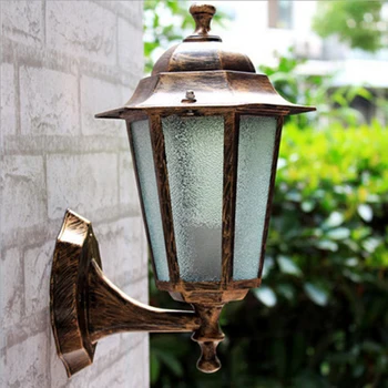 

Vintage Wall Lamp LED Outdoor Waterproof Sconce Wall Lights For Aisle Balcony Corridor Hexagonal Glass E27 Wall Light Fixtures