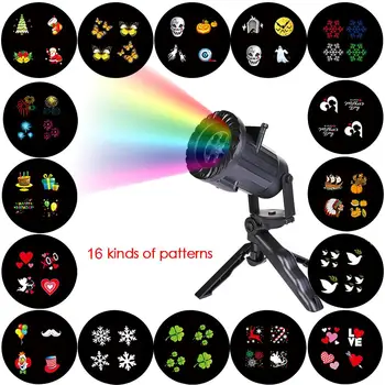 

16 PCs RF Wireless Remote Control LED Projection Lamp Lawn Decoration Colorful Decorative Lights For Halloween Christmas Parties