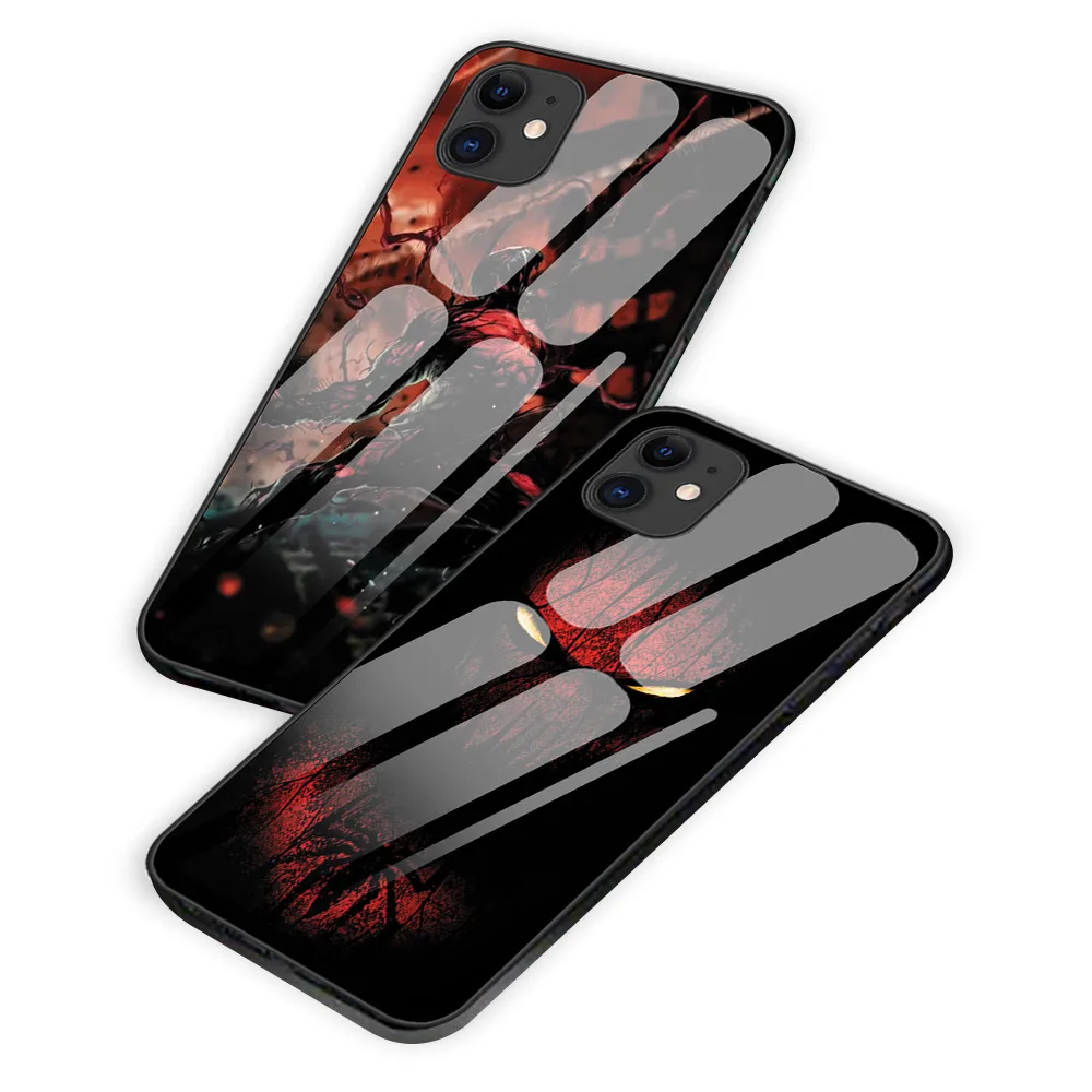 Глаза человека паука Venom Чехлы для iphone 7 8 6 6S Plus роскошный закаленный стеклянный чехол для телефона iphone 11 11Pro X XR XS MAX