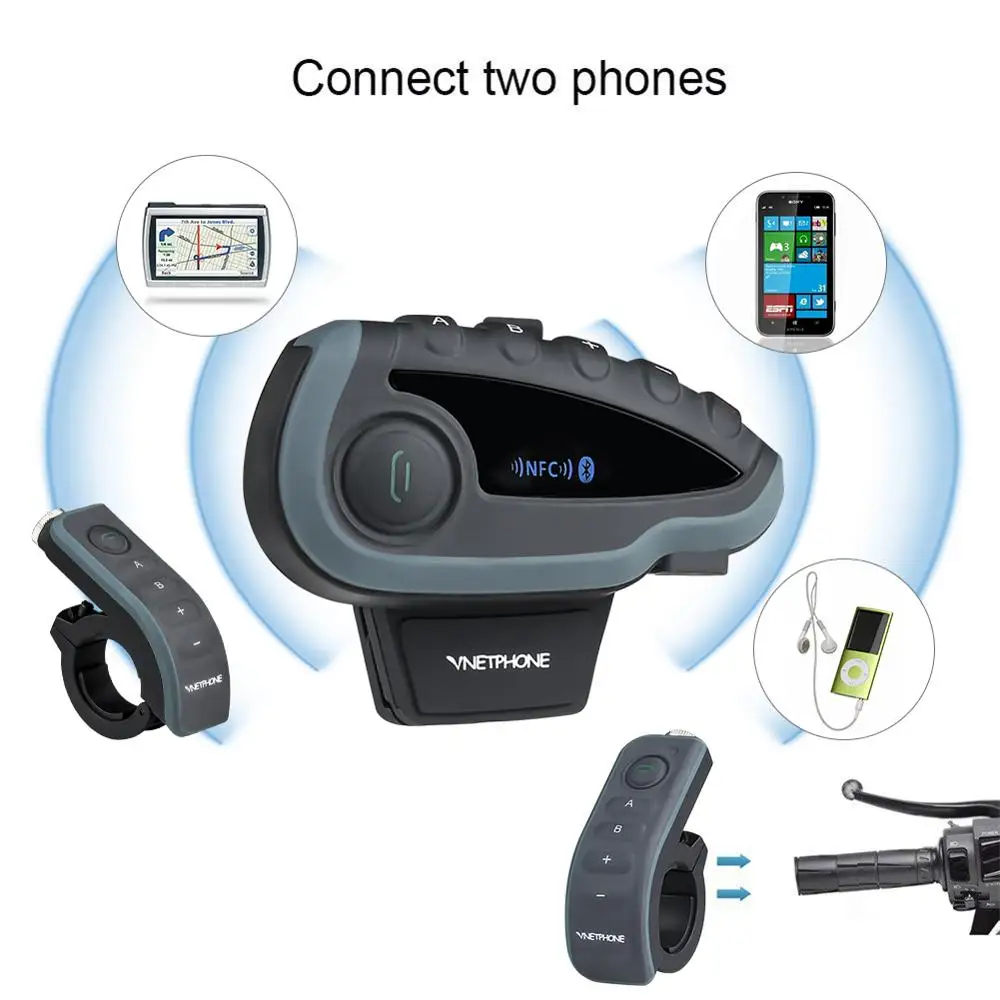 

V8 Motorcycle Helmet Intercom Helmet Headset For Headphones 5 Pilots BT Intercoms FM Radio NFC Remote Control