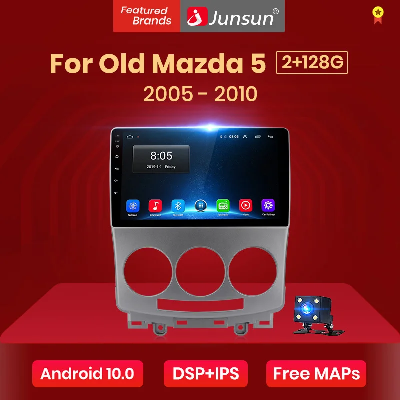 Junsun автомагнитола Голосовое управление AI 2 + 32 ГБ Android 10 для For Mazda 5 2005 2010 радио