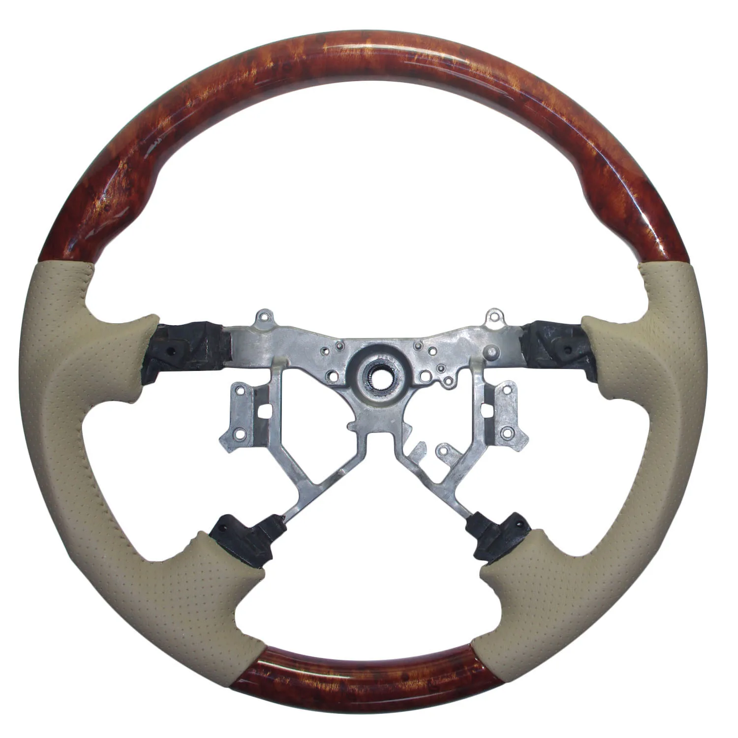 Кожа резьба по дереву рулевого колеса для 2003-2009 Toyota 4runner Sequoia Sienna, Tundra модель CAMRY Previa Tacoma Hiace Estima Hilux