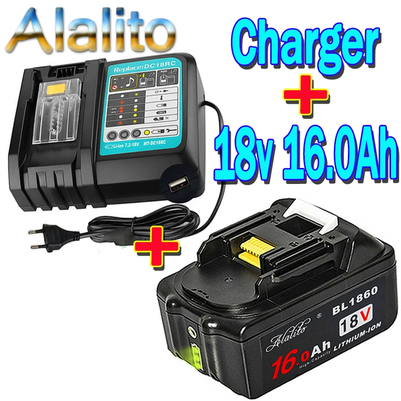Аккумуляторная батарея MAKITA BL1880 BL1860 BL1830 + 3A 16000 а/ч литий-ионная для замены