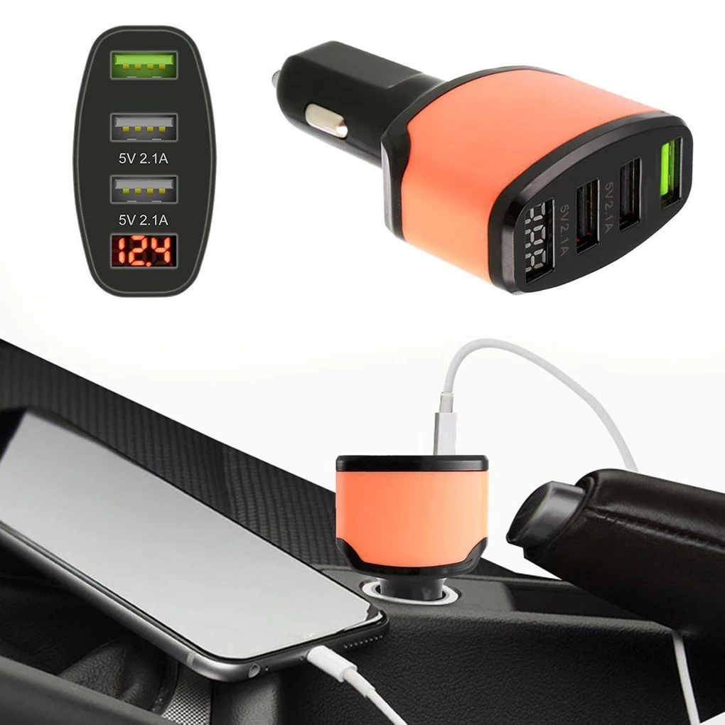Универсальное автомобильное зарядное устройство QC3.0 4.2A 3 порта USB быстрая зарядка автомобиля Замена для iPad телефон gps