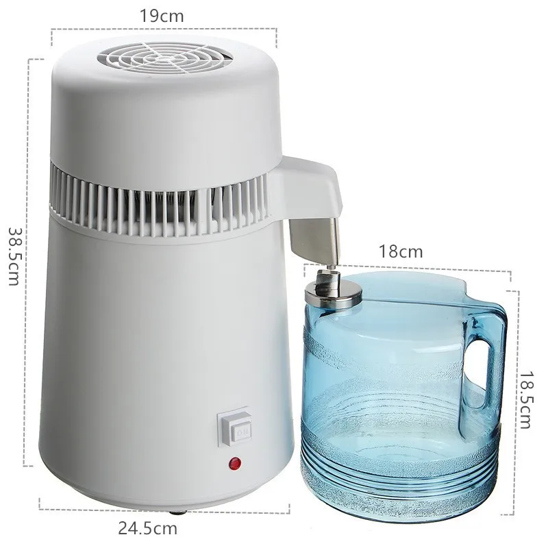 Dental/Medical 4L Water Distiller Pure Purifier Filter Stainless Steel