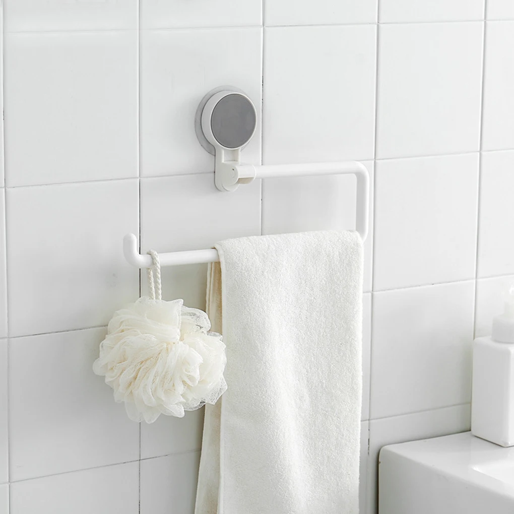 Toilet Paper Holder Kitchen Towel Hook Bathroom Sucker Rack Rotatable Wall-mounted Roll Paper Shelf Organizer