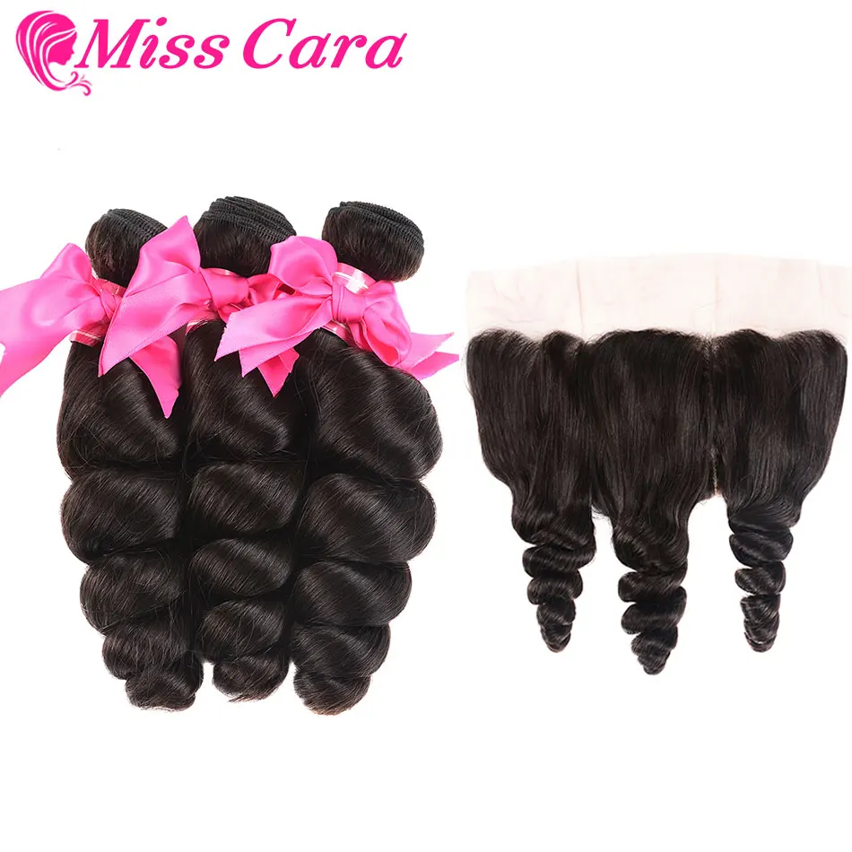 

/4 Bundles Malaysian Loose Wave Frontal 100% Human Hair Bundles With Frontal Miss Cara Remy Hair Frontal Closure With Bundles