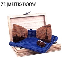 Gravatas hidrocóis de madeira para homens, gravatas para cidades francesas, de montanha, com laços, para homens