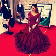 Одежда с длинным рукавом цвет красного вина сексуальное нижнее белье с глубоким v-образным вырезом и аппликацией на заказ вечернее платье с бисером Бальные платья девушки Праздничное платье официальная вечеринка