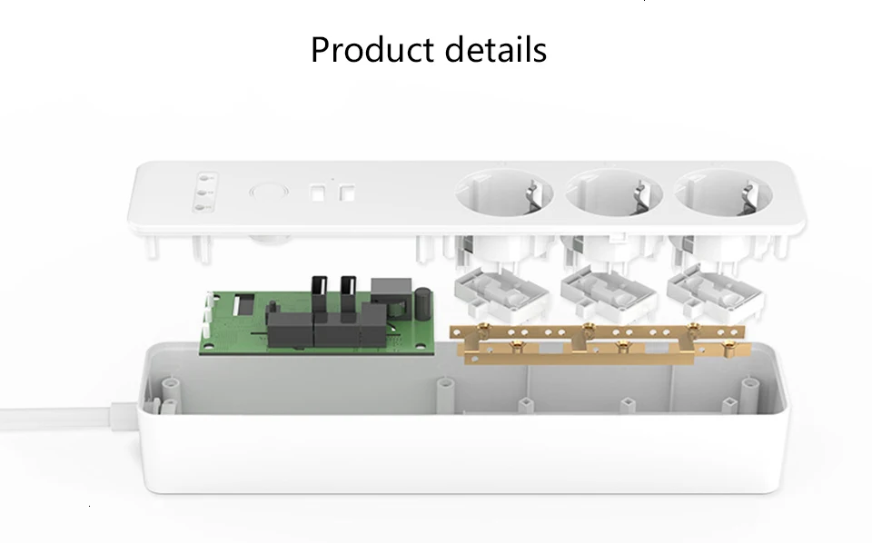 EU Wifi Smart Power Strip 3 Outlets Plug 2 USB Charging Port Timing Tuya App Voice Control Work with Alexa Google Home