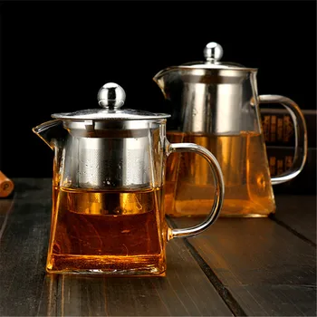 

350/550ml Transparent Tea Glass Teapot Heat Resistant Glass Teapot With Tea Infuser Filter Milk Oolong Flower Tea Pot