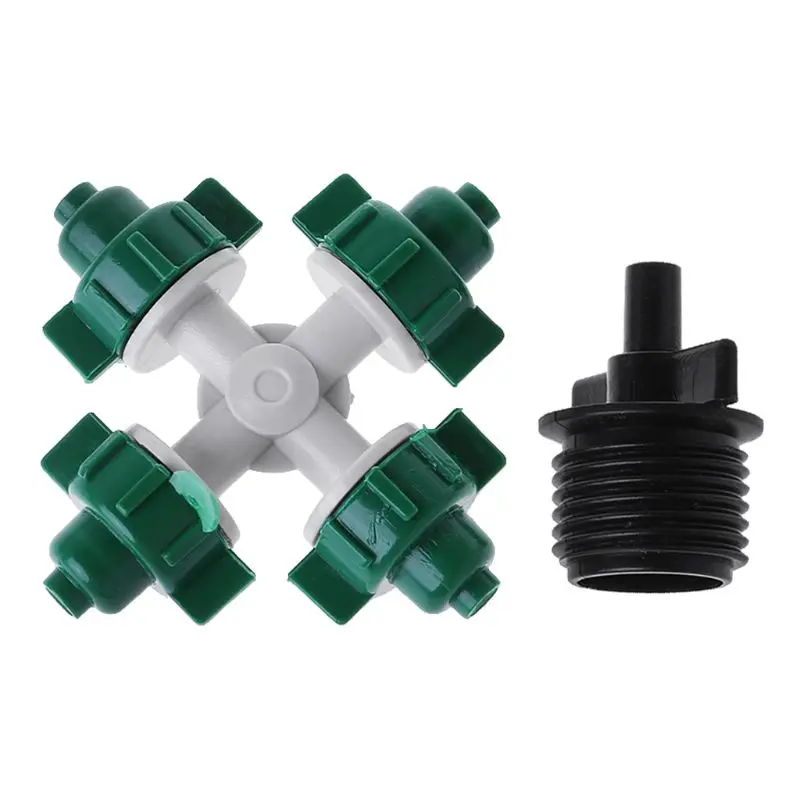 

4 Atomized Nozzles Seedling Water Sprayer External Thread Connector Irrigation Dropper Gardening Tools Equipment Atomizer Set