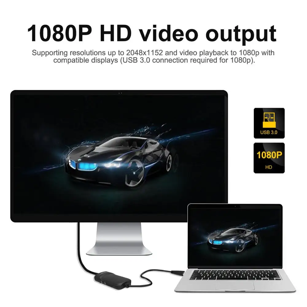  Wavlink USB 3.0 To HDMI Multi Monitor Video Graphic Adapter HD 1080p Output External Video Card Ada