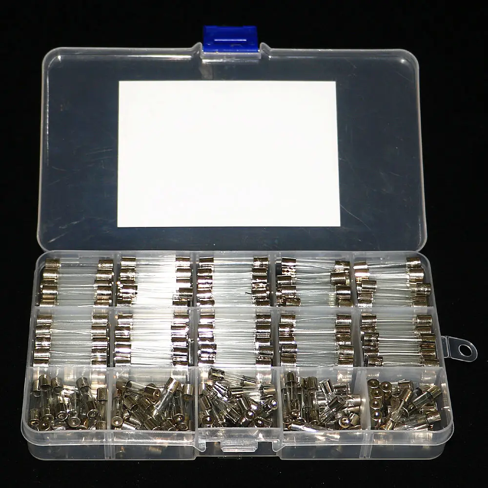 Glass Fuses 5x20mm 6x30mm Fuse Assorted Kits Quick Blow Glass Tube Fast-blow Fuses 1-20A 250v 250Pcs/box Set Kit